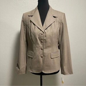 Talbots Women's Wool Blend Lined Khaki Blazer SIZE 6P